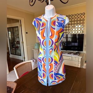 Zara size S (fits like 2) bold multi color mini dress.